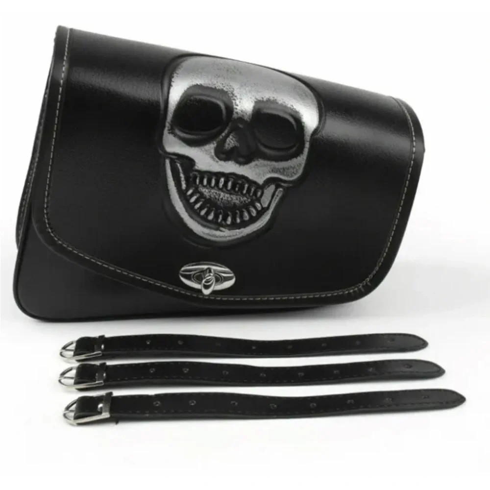 Saddle Bag Motorcycle New Skull Storage Bag Leather Fashion